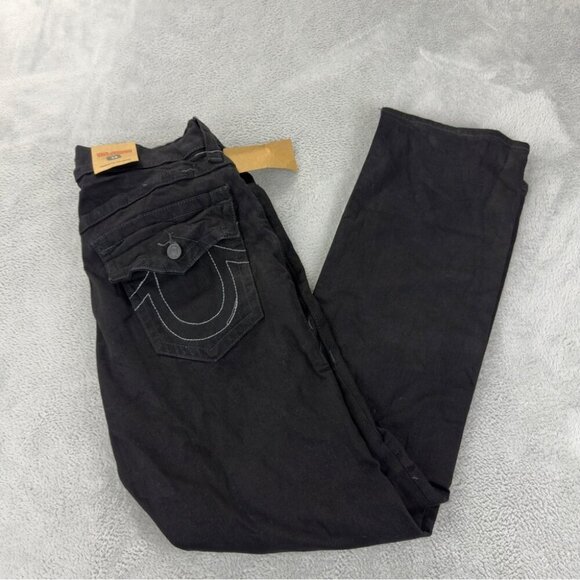 True Religion Men's Flared Black Denim Jeans 33x31 - Picture 1 of 9